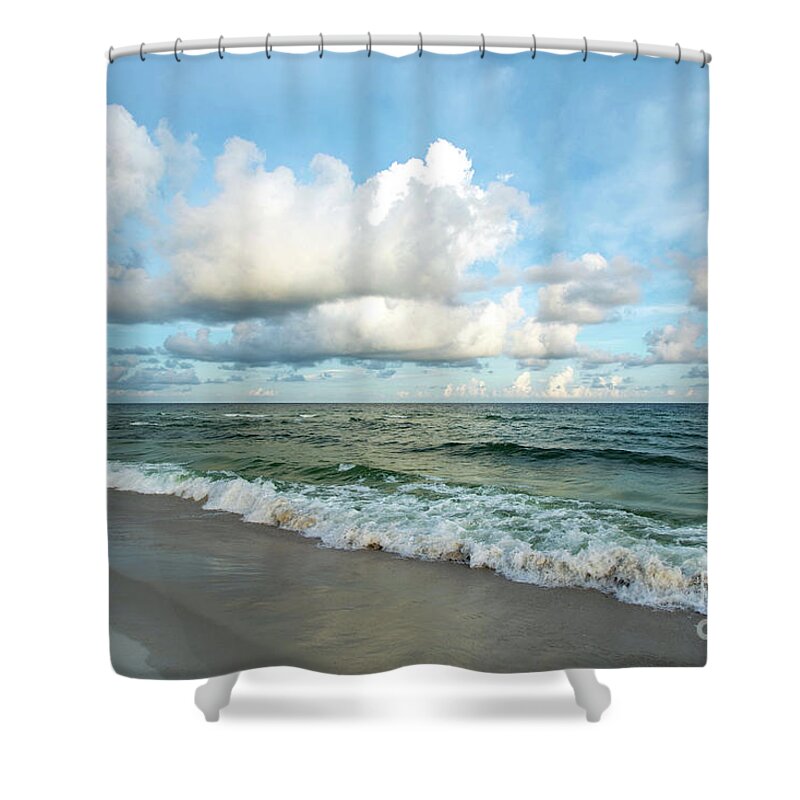 Smooth Shower Curtain featuring the photograph Smooth Waves on the Gulf of Mexico by Beachtown Views