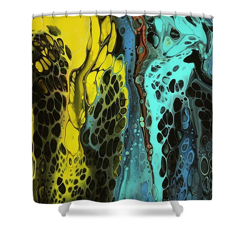 Snake Shower Curtain featuring the painting Snake skin by Nicole DiCicco