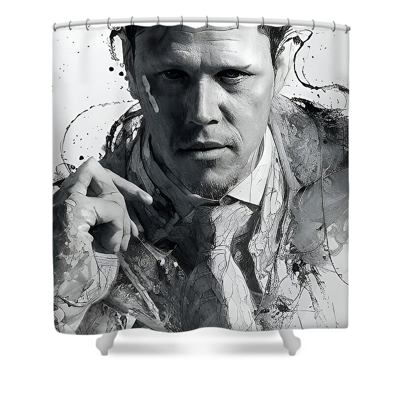 Dean Winters Shower Curtain featuring the digital art Snap - Mayhem - Dean Winters by Fred Larucci