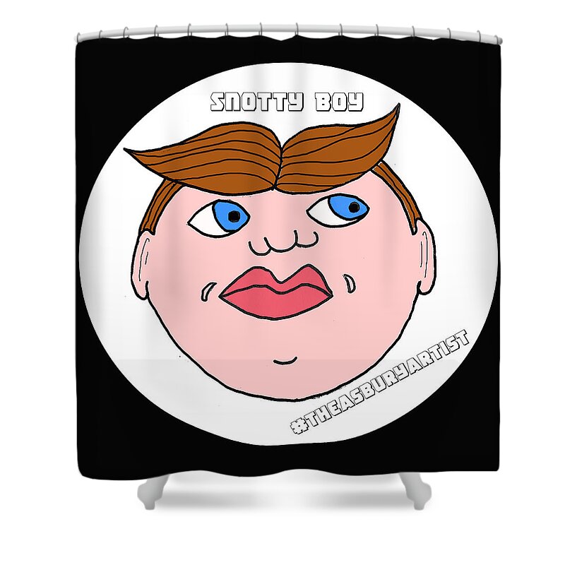 Tillie Shower Curtain featuring the drawing Snotty Boy by Patricia Arroyo