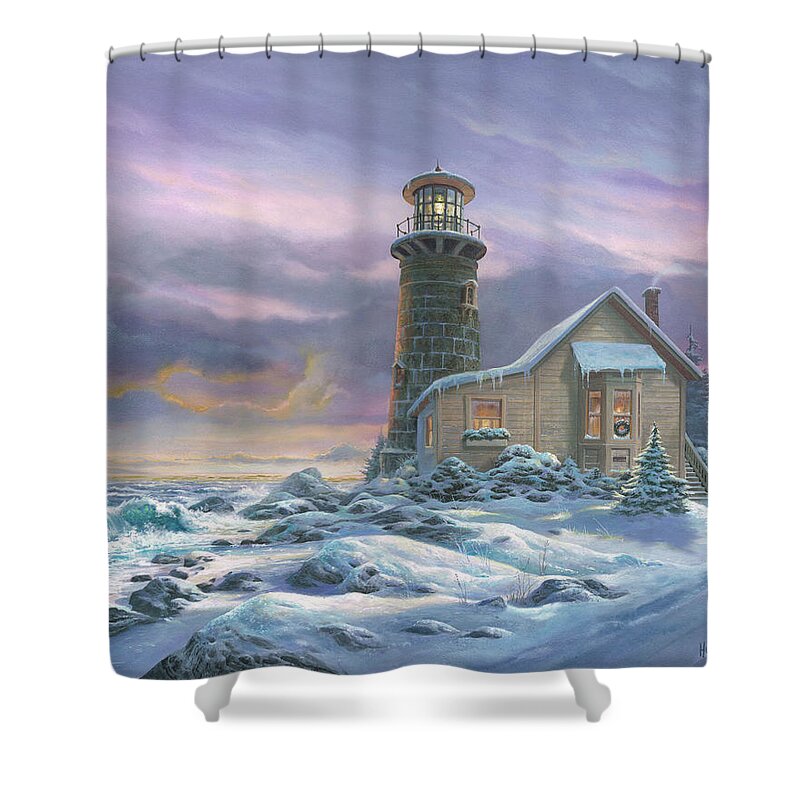 Michael Humphries Shower Curtain featuring the painting Snow Drifts by Michael Humphries