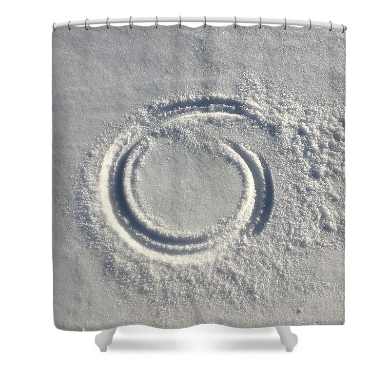 Snow Enso Shower Curtain featuring the painting Snow Enso by Marianna Mills
