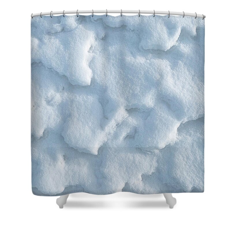 Snow Shower Curtain featuring the photograph Snow Texture Abstract by Karen Rispin