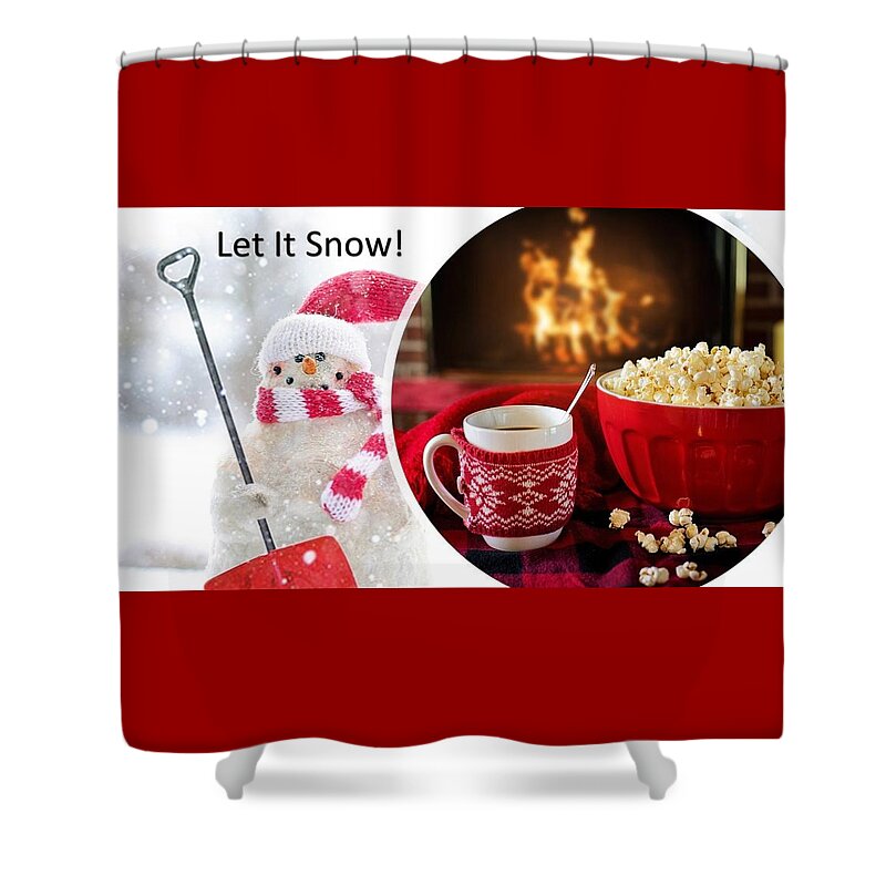 Snowman Shower Curtain featuring the photograph Let It Snow by Nancy Ayanna Wyatt