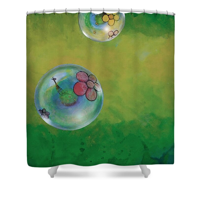 Social Distancing Shower Curtain featuring the painting Social Distancing by Mindy Huntress