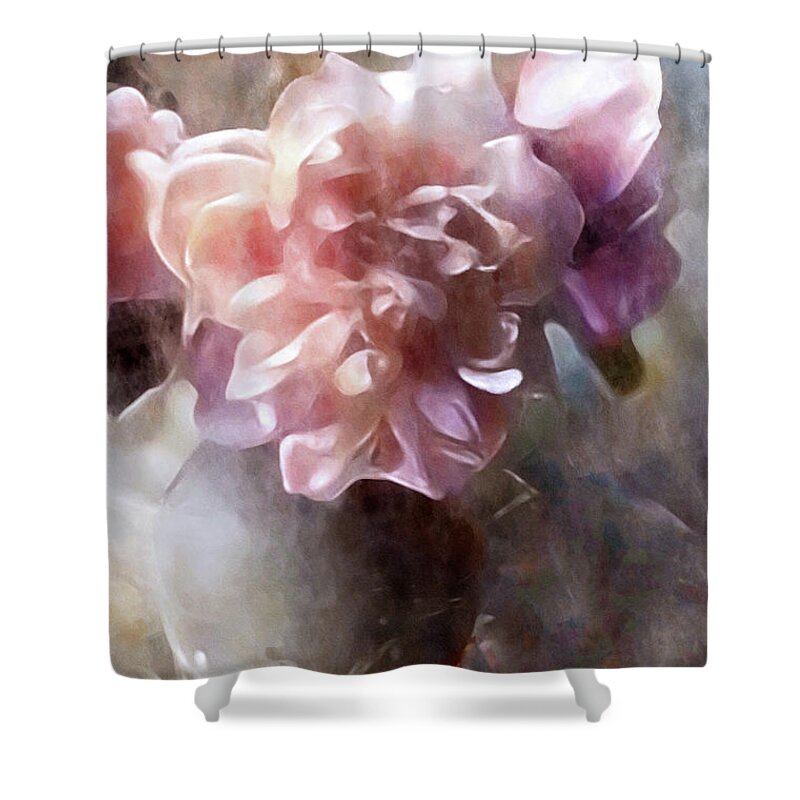 Soft Pastel Peonies Shower Curtain featuring the digital art Soft Pastel Peonies by Susan Maxwell Schmidt