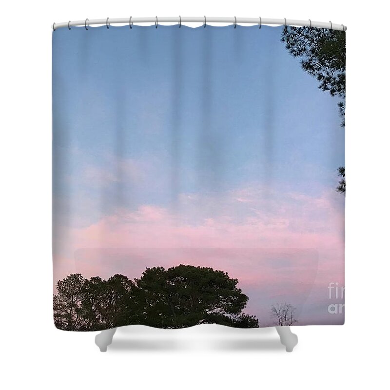 Sunset Shower Curtain featuring the photograph Soft Pink Sunset by Catherine Wilson