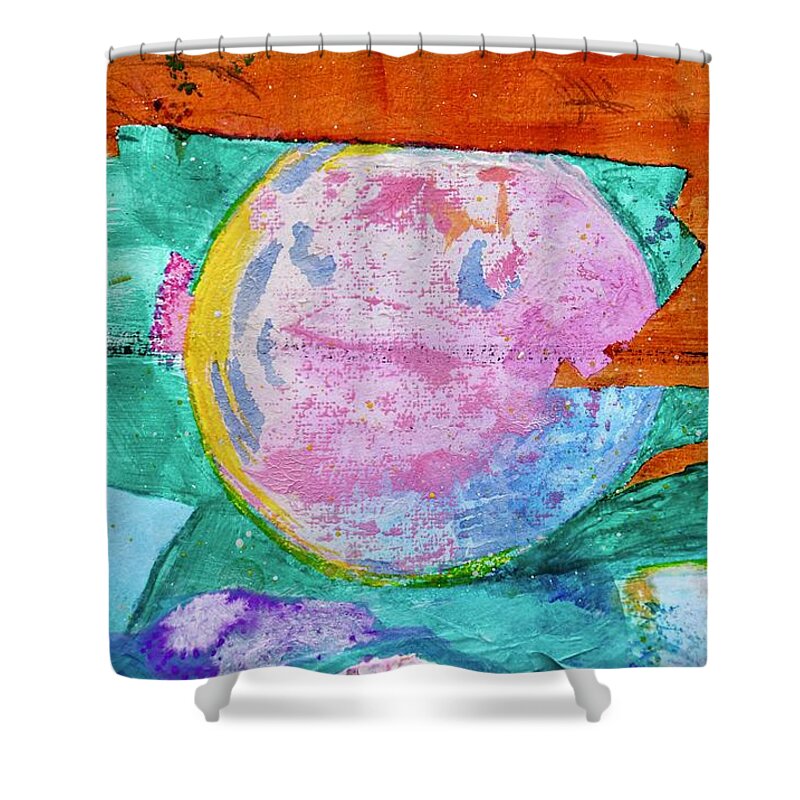Solar Eclipse Shower Curtain featuring the painting Solar Eclipse by M West