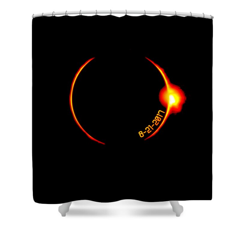 Funny Shower Curtain featuring the digital art Solar Eclipse Of 2017 by Flippin Sweet Gear