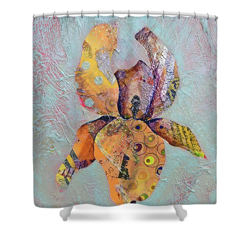 Iris Shower Curtain featuring the painting Solo Iris I by Shadia Derbyshire