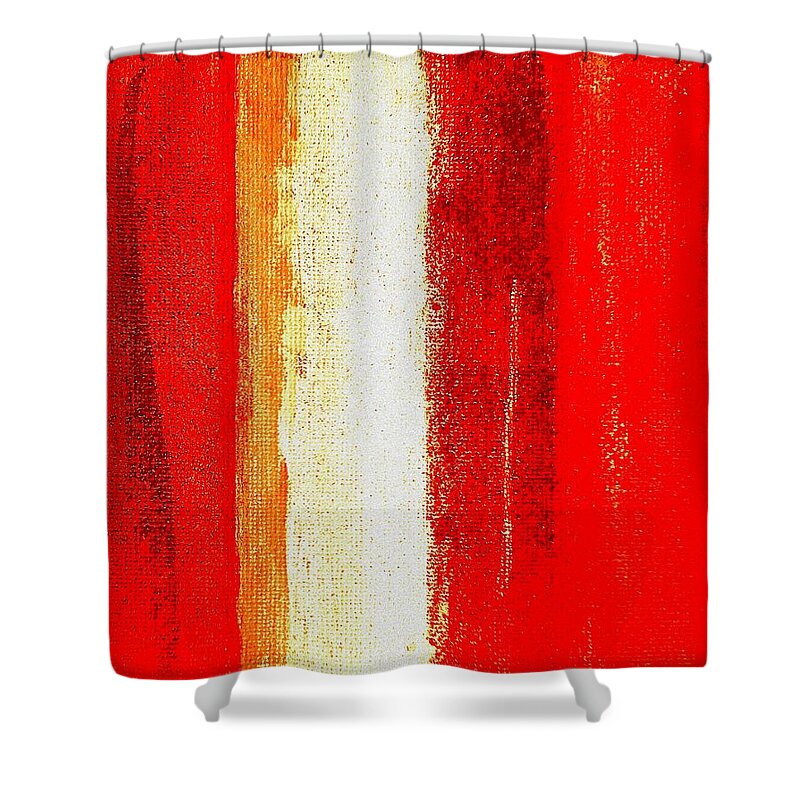 Red Shower Curtain featuring the painting Some Like It Hot by VIVA Anderson