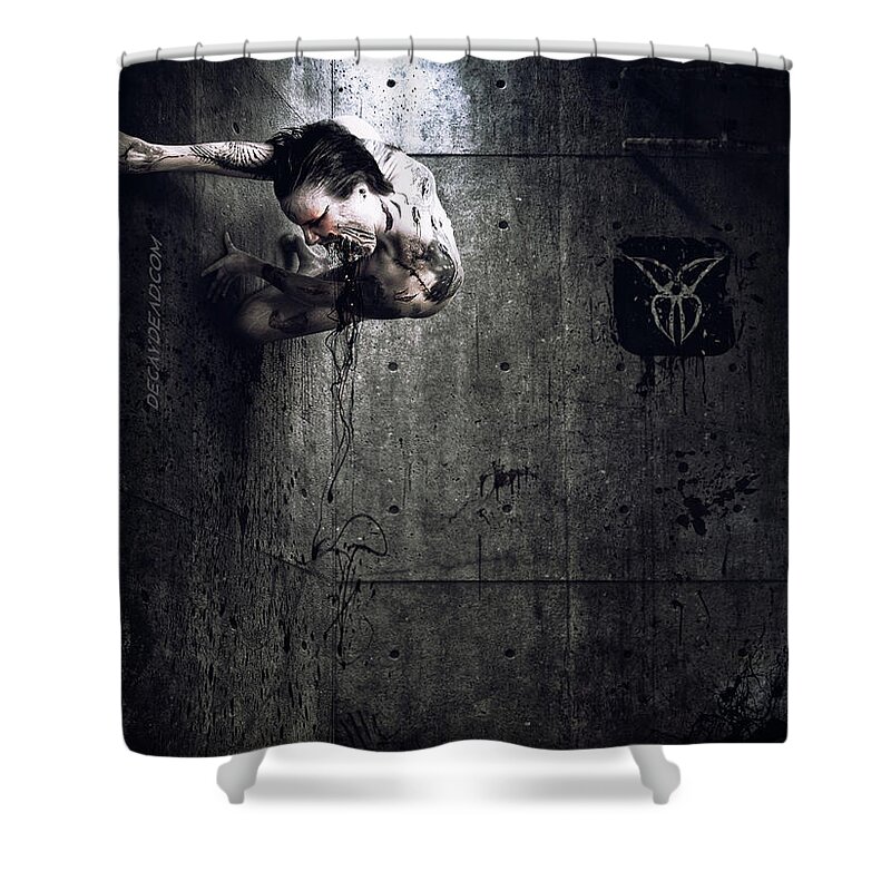 Horror Shower Curtain featuring the digital art Something wicked this way comes by Argus Dorian