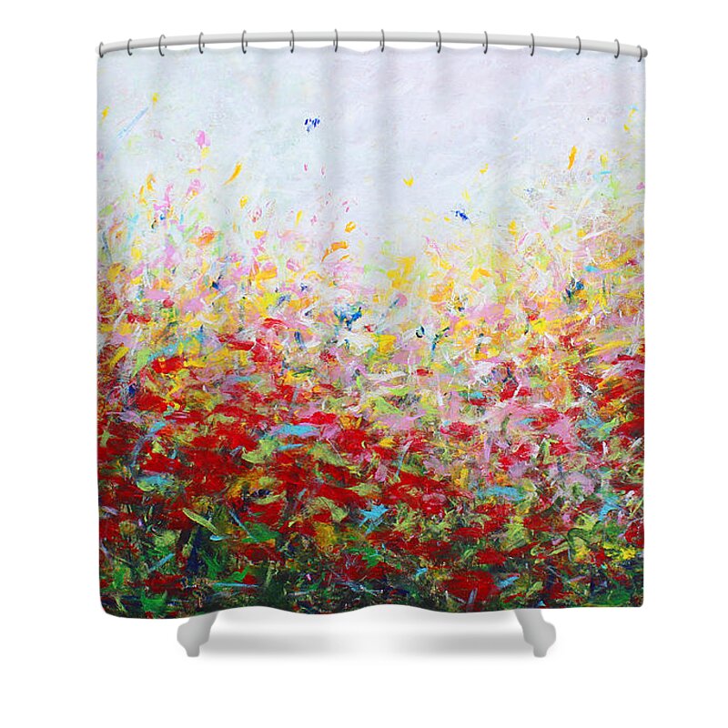 Songs Of Spring Shower Curtain featuring the painting Songs of Spring No.3 by Kume Bryant