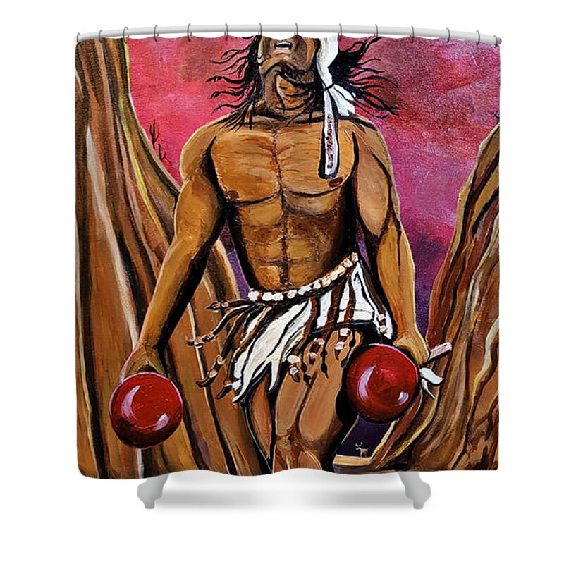  Shower Curtain featuring the painting Sonoran Son III by Emanuel Alvarez Valencia