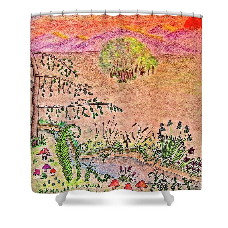 Soul Shower Curtain featuring the drawing Soul Care by Karen Nice-Webb