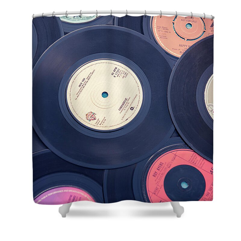 Vinyl Shower Curtain featuring the photograph Sounds of the 70s by David Lichtneker
