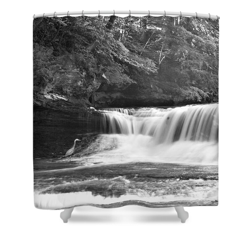 Shower Curtain featuring the photograph South Chagrin w Crane by Brad Nellis
