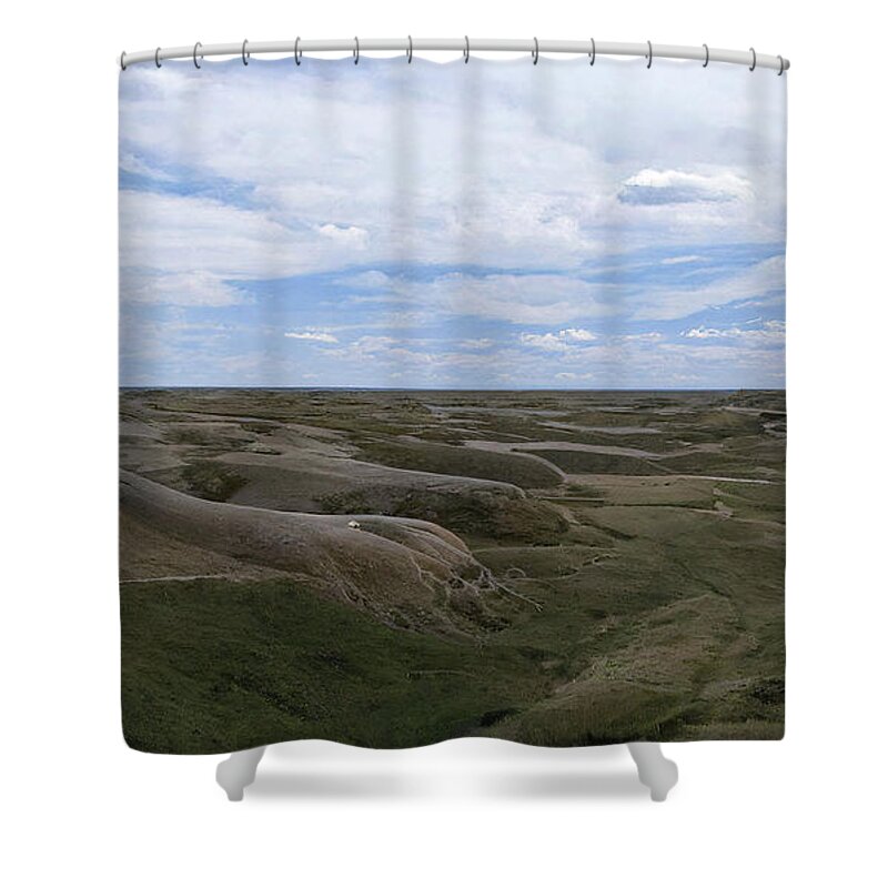 Badlands Shower Curtain featuring the photograph South Dakota Badlands 628 by Cathy Anderson
