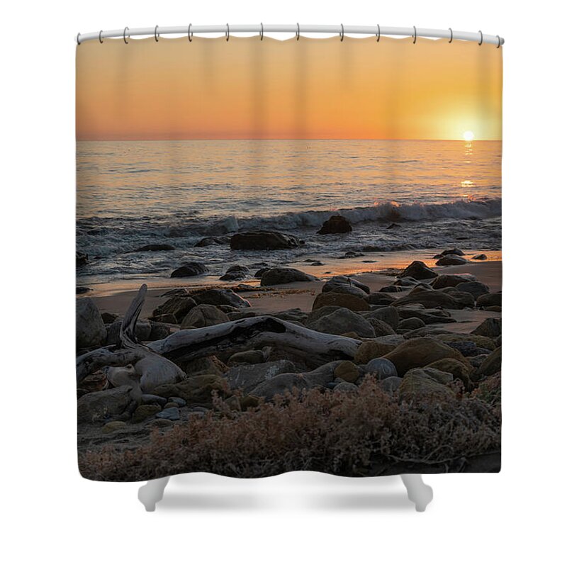 California Beach Sunset Shower Curtain featuring the photograph Southern California Beach Sunset by Matthew DeGrushe