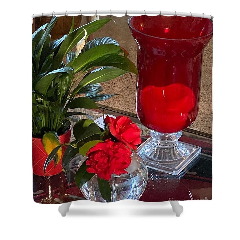 Flower Shower Curtain featuring the photograph Southern Home Tablescape in Clayton, North Carolina by Catherine Ludwig Donleycott