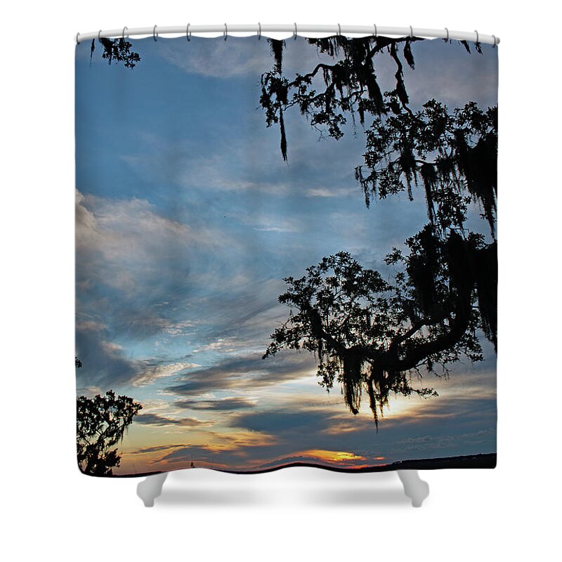 Sunset Shower Curtain featuring the photograph Southern Silhoette by Mary Haber