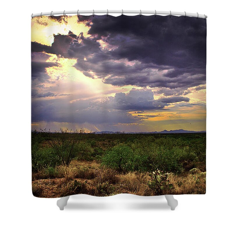 Southwest Shower Curtain featuring the photograph Southwest Desert Sky Glow, Arizona by Chance Kafka