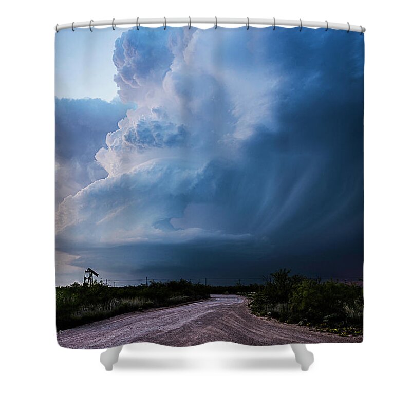 Supercell Shower Curtain featuring the photograph Southwest Texas Oilfield by Marcus Hustedde