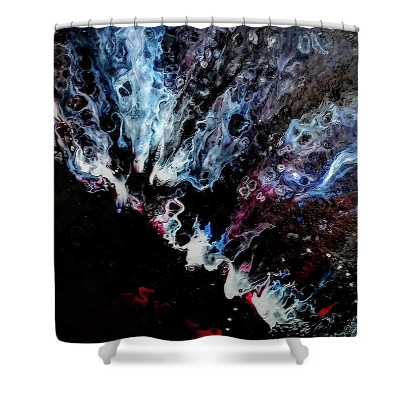 Storm Shower Curtain featuring the painting Space Storm by Anna Adams