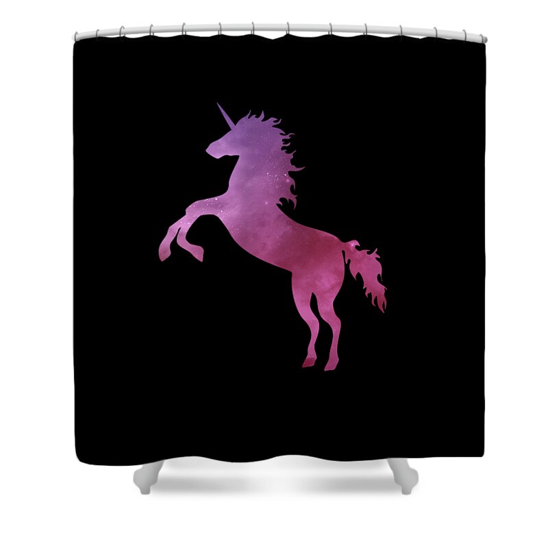 Unicorn Shower Curtain featuring the digital art Space Unicorn by Sambel Pedes