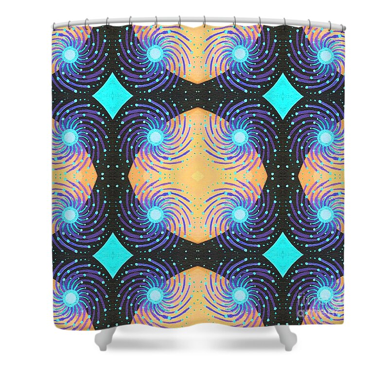 Sparkle And Shine 4 By Helena Tiainen Shower Curtain featuring the painting Sparkle and Shine 4 by Helena Tiainen