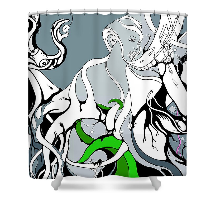 Vines Shower Curtain featuring the digital art Specialty Cut 01 by Craig Tilley