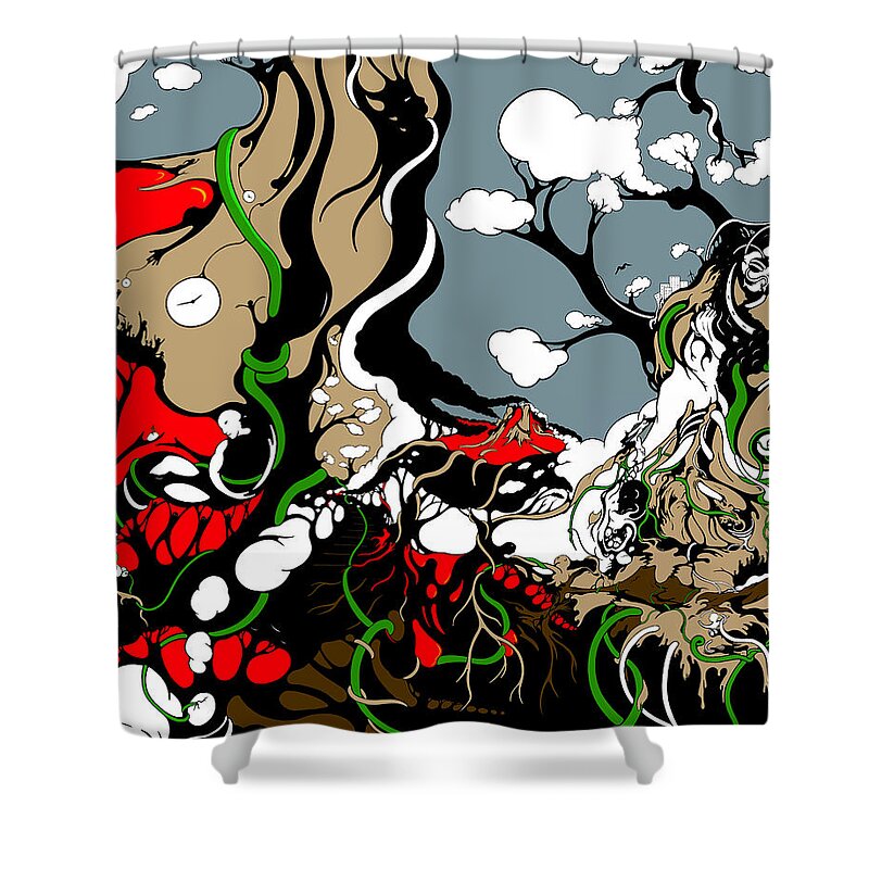 Vines Shower Curtain featuring the digital art Specialty Cut 07 by Craig Tilley
