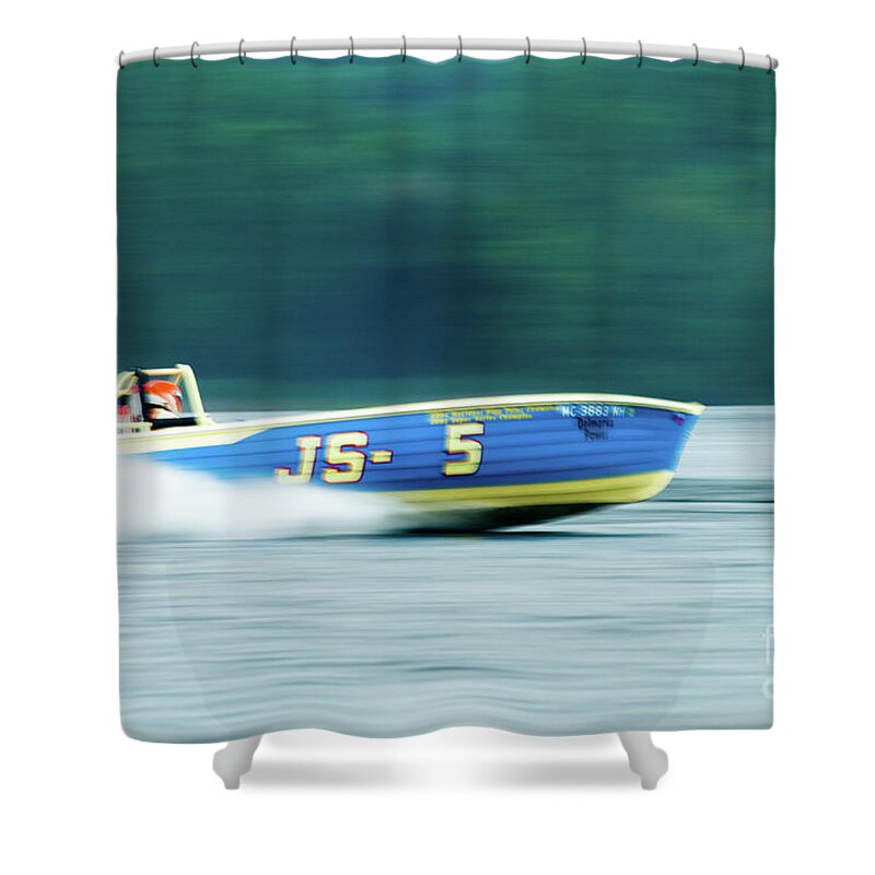 Speed Boat Shower Curtain featuring the photograph Speed Boat Racing II by Rich S