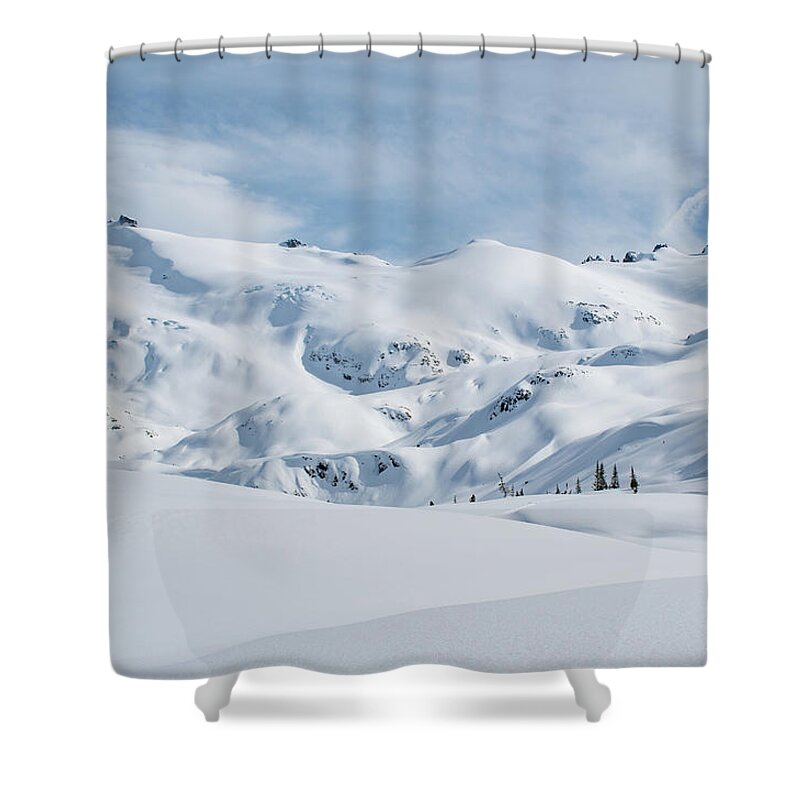 Landscape Shower Curtain featuring the photograph Sphinx Mountain and Glacier in Winter by Joan Septembre