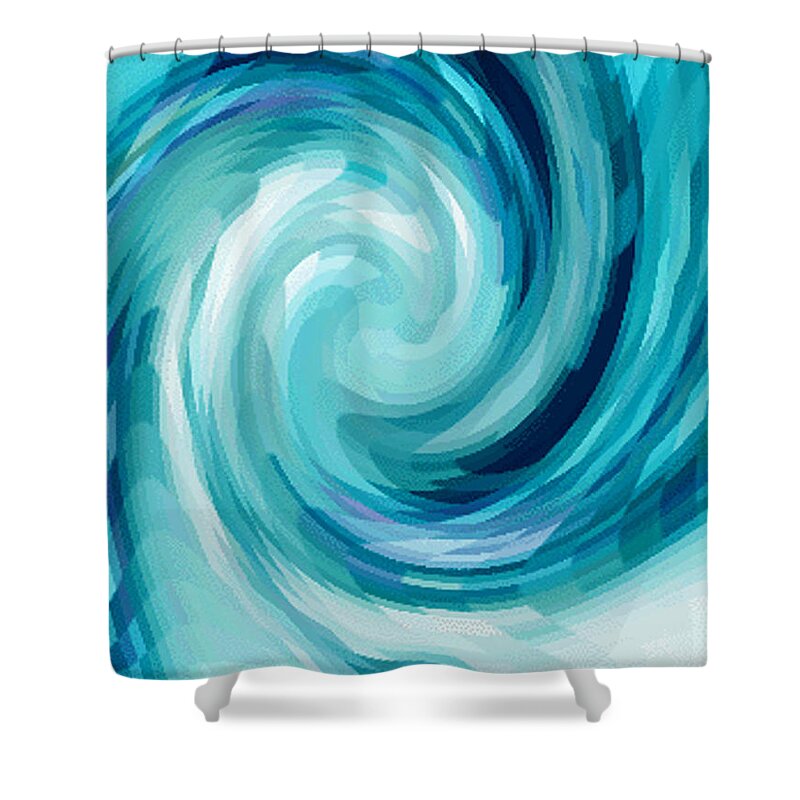 Abstract Shower Curtain featuring the digital art Spinning Naked by Vallee Johnson