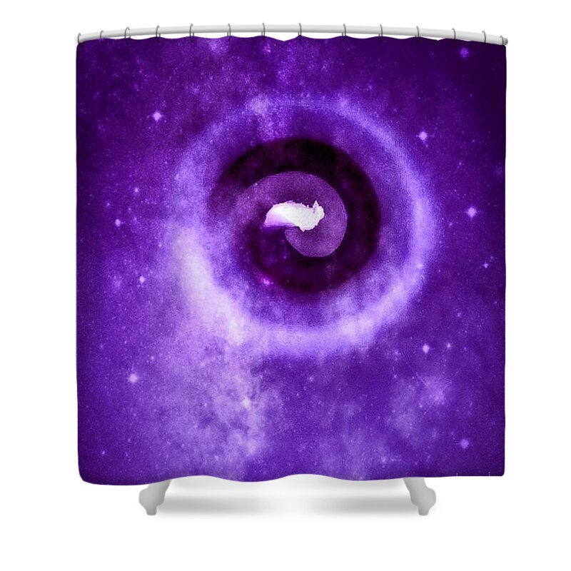 Spiral Shower Curtain featuring the digital art Spiral Cosmos by Auranatura Art