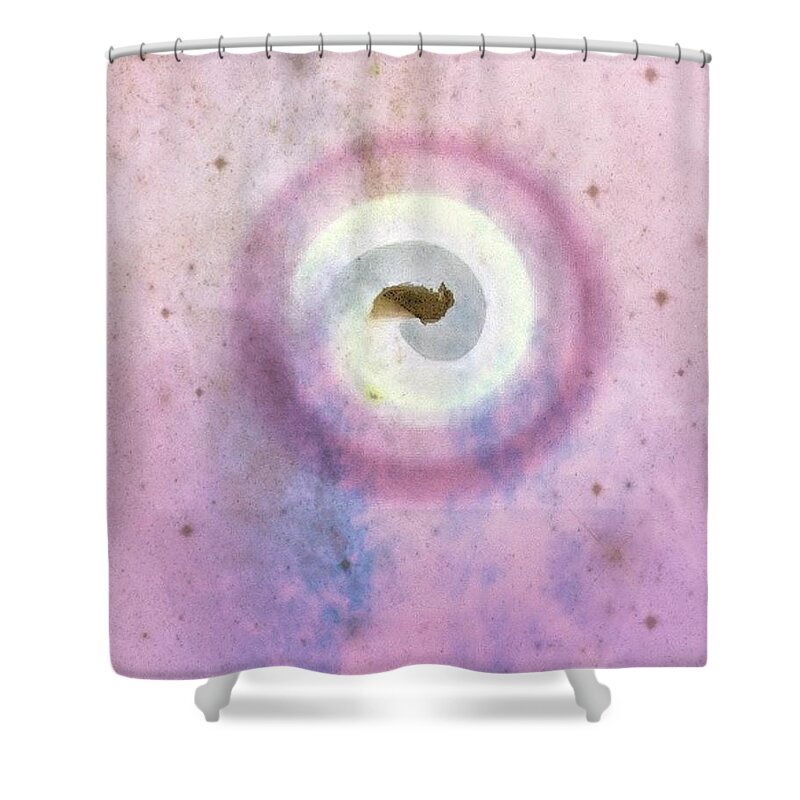 Spiral Shower Curtain featuring the digital art Spiral Original Pink by Auranatura Art