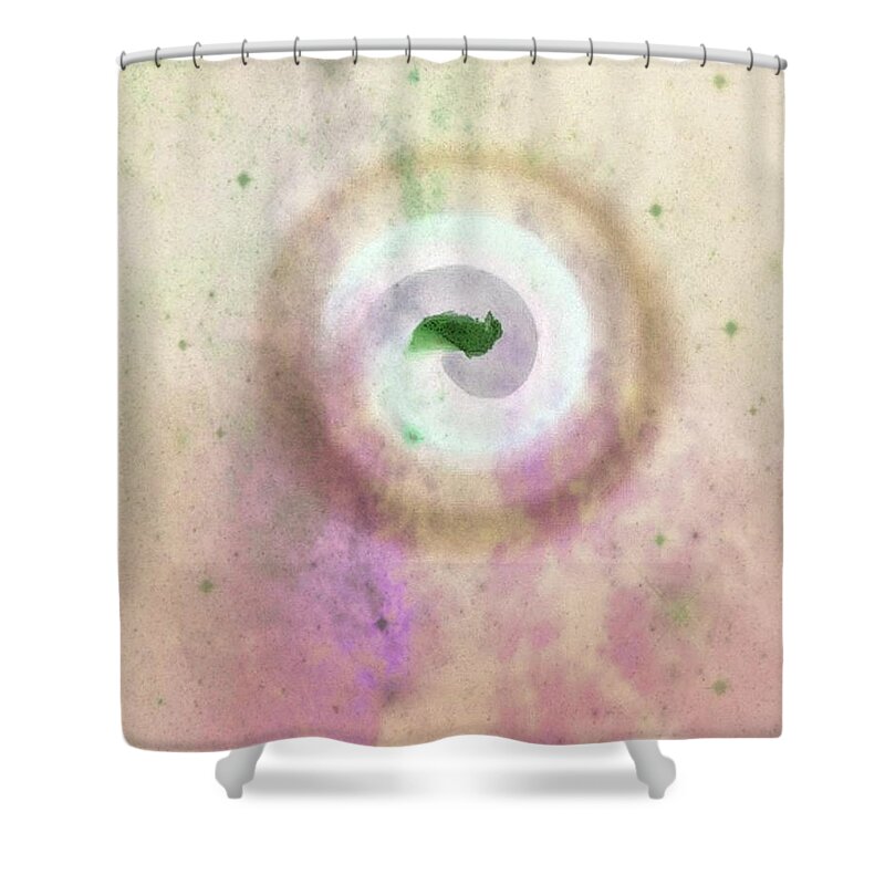Spiral Shower Curtain featuring the digital art Spiral Springtime by Auranatura Art