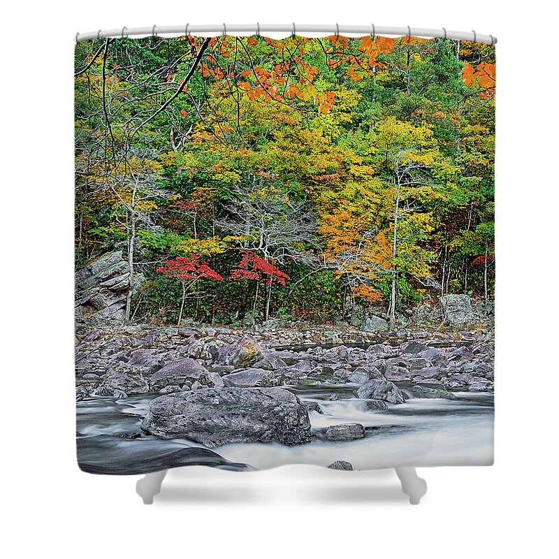 Goshen Pass Shower Curtain featuring the photograph Splendorous Autumn In The Heart Of The Appalachia, Rockbridge County, Virginia by Bijan Pirnia