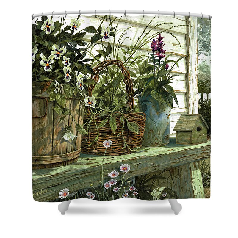 Michael Humphries Shower Curtain featuring the painting Spring Break by Michael Humphries
