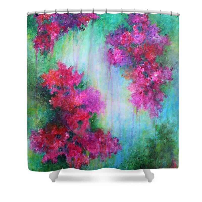 Flower Painting Shower Curtain featuring the painting Spring Breeze by Archana Gautam