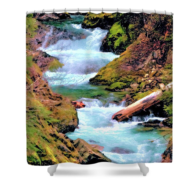 Fine Art Shower Curtain featuring the photograph Spring Cascade by Greg Sigrist