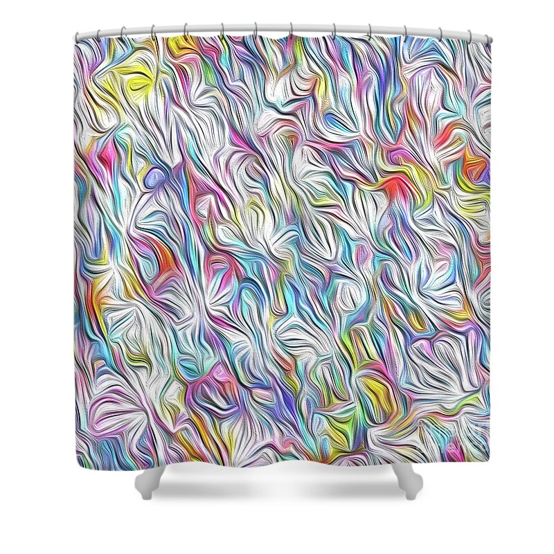 Daisies Shower Curtain featuring the mixed media Spring Daisies by Toni Somes