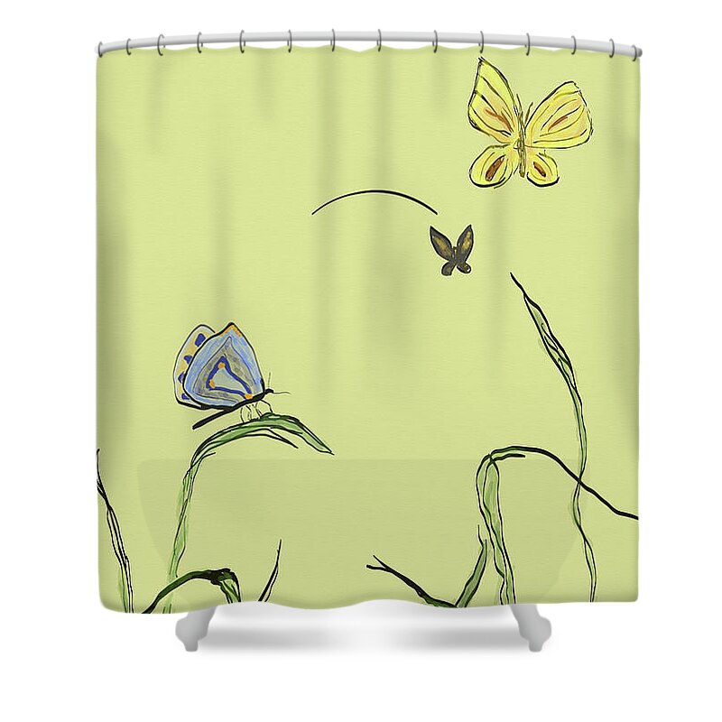 Butterflies Shower Curtain featuring the digital art Spring Delight by Kae Cheatham