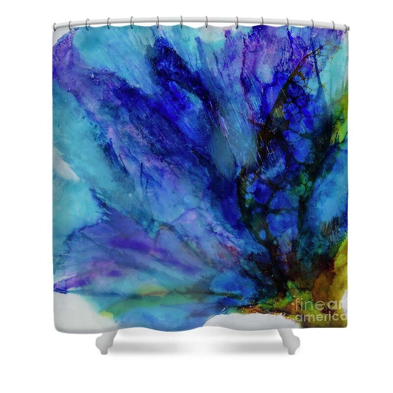 Dramatic Shower Curtain featuring the painting Spring for Angela by Anita Thomas