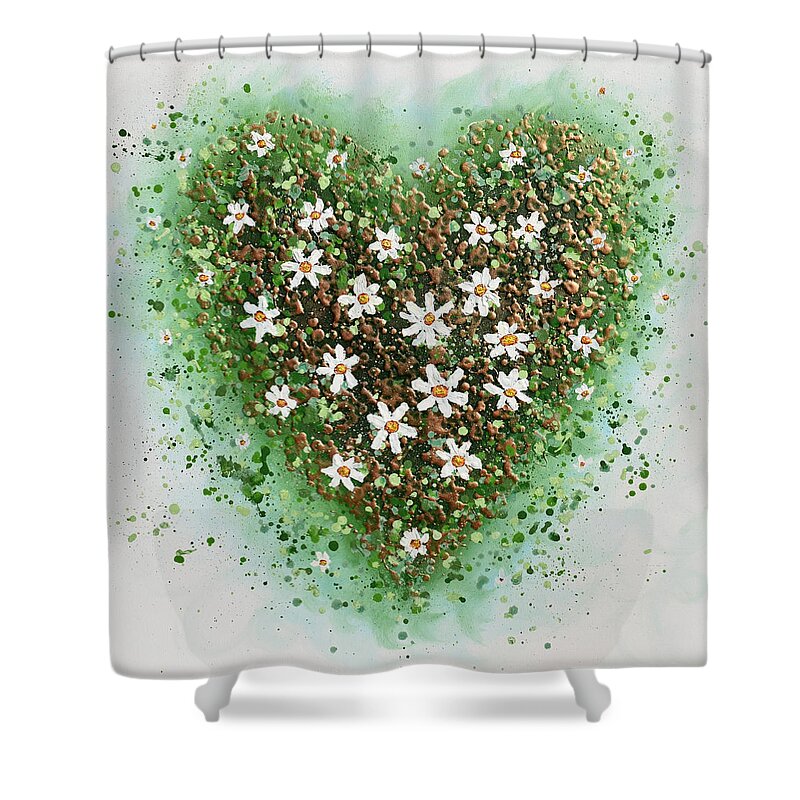 Heart Shower Curtain featuring the painting Spring Heart by Amanda Dagg