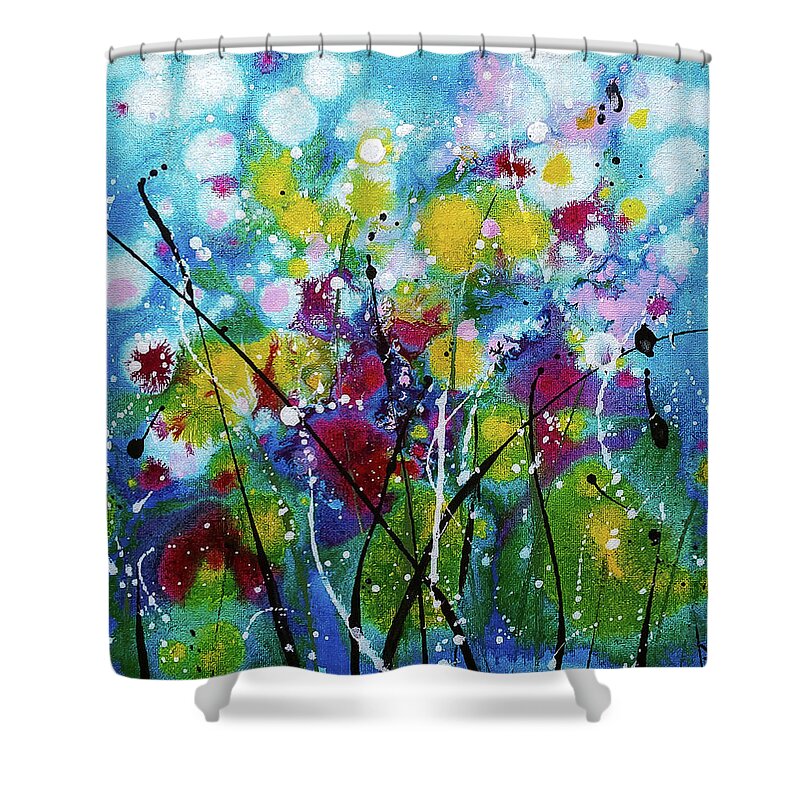 Spring Is Here Shower Curtain featuring the painting Spring is Here by Kume Bryant