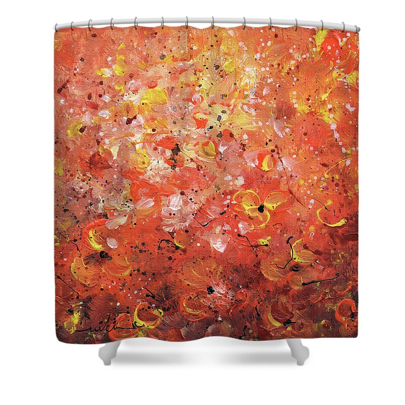 Spring Shower Curtain featuring the painting Spring Is In The Air 05 by Miki De Goodaboom