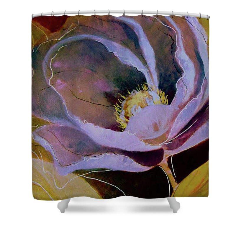 Birth Flower Shower Curtain featuring the painting Spring Will Come by Eleatta Diver
