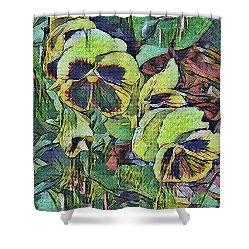 Flowers Shower Curtain featuring the mixed media Springtime Flowers by Christopher Reed